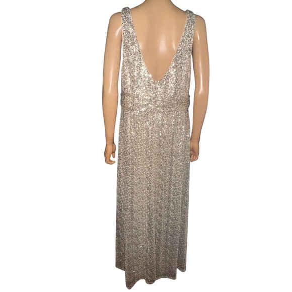 David’s bridal sleeveless gold sequined formal gown - Picture 5 of 7